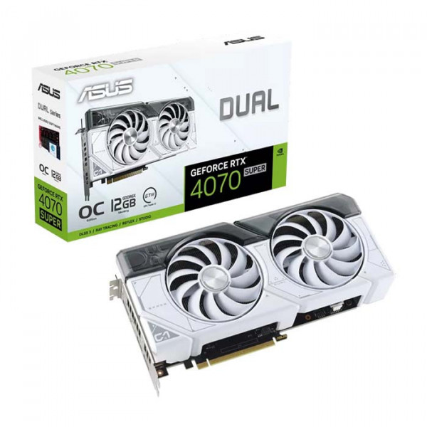 Card màn hình Asus Dual GeForce RTX™ 4070 SUPER White OC Edition 12GB GDDR6X