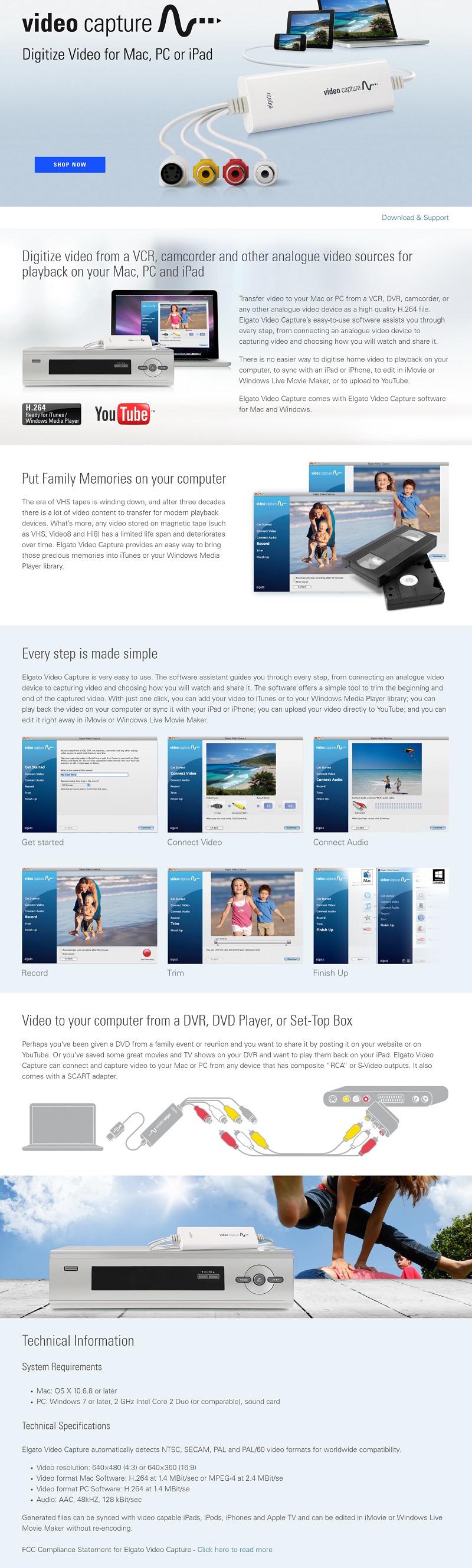 Elgato systems usb sales analog video capture device
