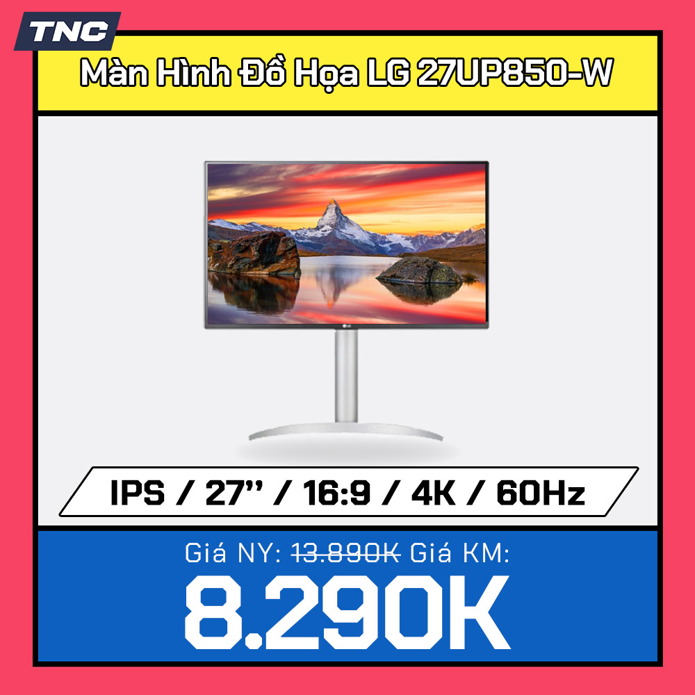 Màn Hình Đồ Họa LG 27UP850-W IPS/ 4K/ 60Hz