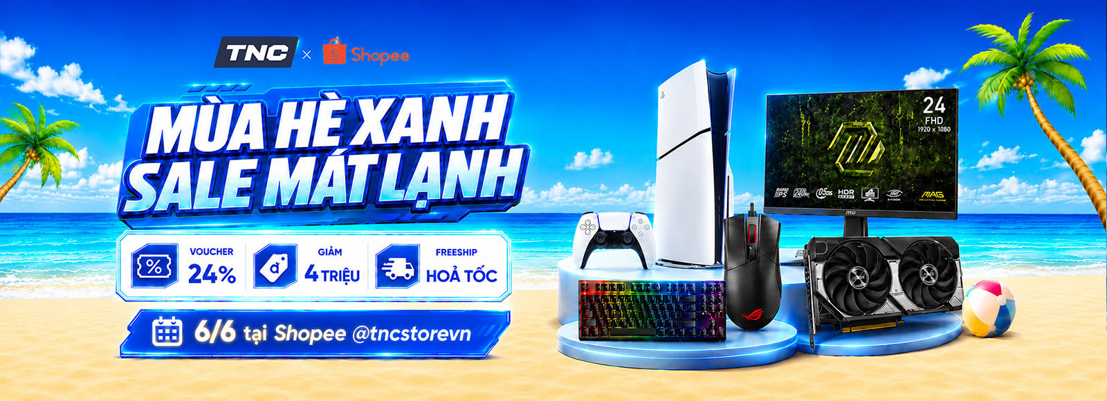 Banner Mùa Hè Xanh Shopee PC