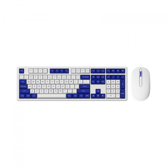 TNC Store Bộ bàn phím chuột không dây AKKO MX108 Blue on White