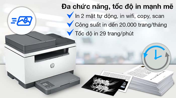 TNC Store Máy In Đen Trắng HP Laserjet MFP M236SDW (9YG09A) - Đa Năng