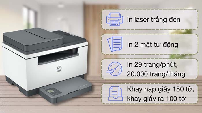 TNC Store Máy In Đen Trắng HP Laserjet MFP M236SDW (9YG09A) - Đa Năng