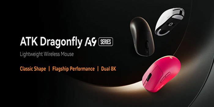 TNC Store Chuột Không Dây ATK Dragonfly A9 Plus Tri Mode Màu Trắng