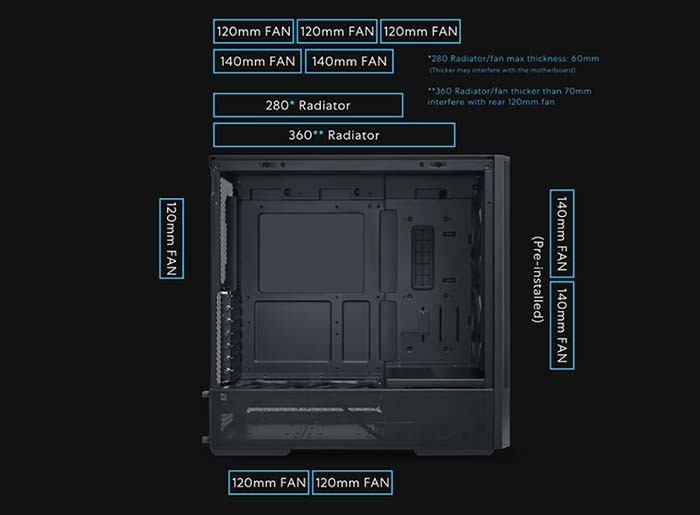 TNC Store Vỏ Case Lian Li LANCOOL 207RX Black LAN207RX