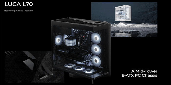 TNC Store Vỏ Case TRYX LUCA L70 Black (E-ATX/ Mid Tower/ Màu Đen)