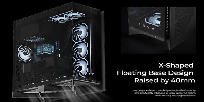 TNC Store Vỏ Case TRYX LUCA L70 Black (E-ATX/ Mid Tower/ Màu Đen)