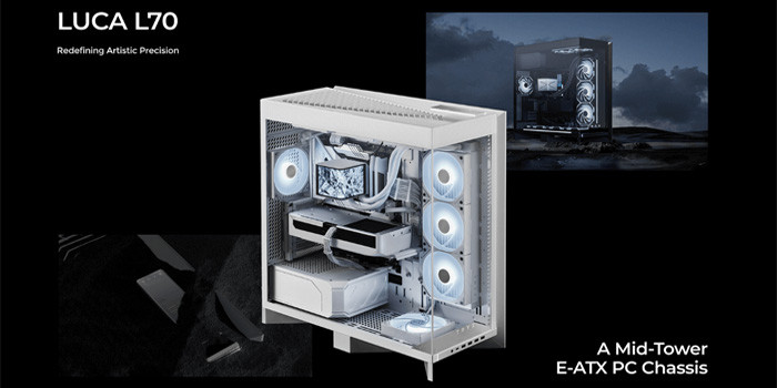 TNC Store Vỏ Case TRYX LUCA L70 White (E-ATX/ Mid Tower/ Màu Trắng)