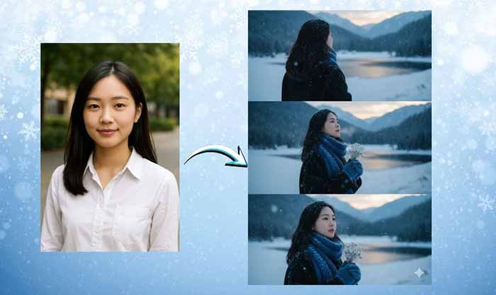 TNC Store Câu Lệnh Tạo Ảnh Trên Gemini Tuyết Rơi