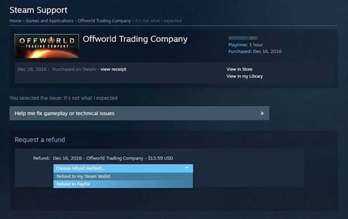 TNC Store Cách Refund Game Steam