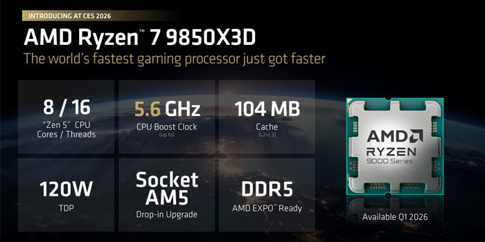TNC Store AMD Ryzen 7 9850X3D Ra Mắt Tại CES 2026