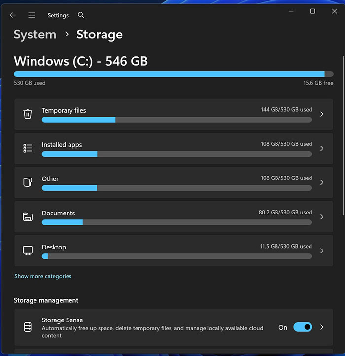 TNC Store KB5074105 Trên Windows 11 Làm Lỗi Temporary Files