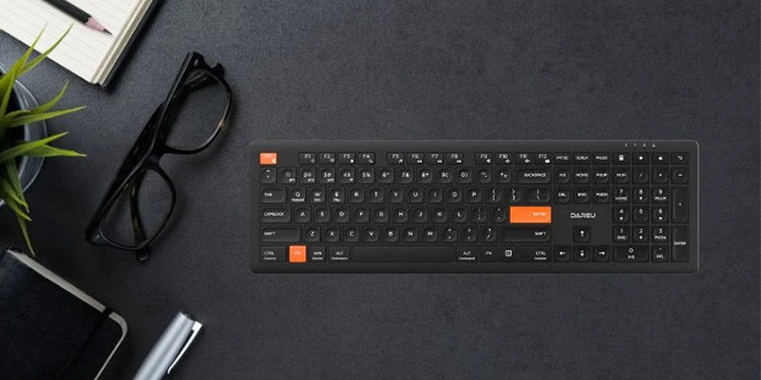 TNC Store Bàn Phím Cơ Không Dây DAREU LK150D Black Orange