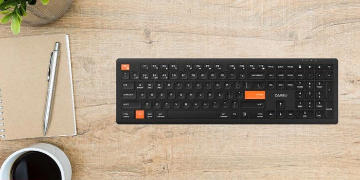 TNC Store Bàn Phím Cơ Không Dây DAREU LK150D Black Orange