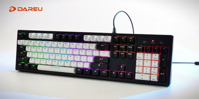TNC Store Bàn Phím Cơ Gaming DAREU EK104 White Black
