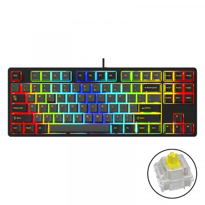 TNC Store Bàn Phím Cơ E-DRA EK387FL - Polar Night - Yellow Switch