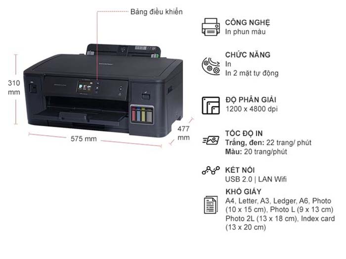 TNC Store Máy In Phun Màu Brother HL-T4000DW - Đơn Năng