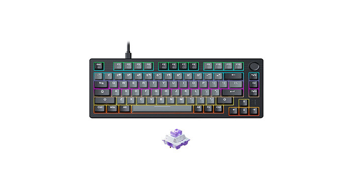 TNC Store Bàn Phím Cơ gaming DAREU EK75 PBT Grey Black