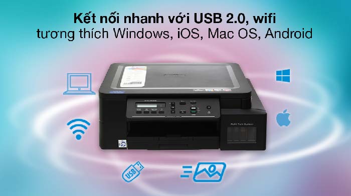 TNC Store Máy In Phun Màu Brother DCP-T520W - Đa Năng