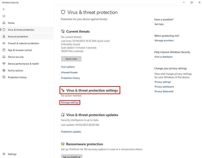 TNC Store Cách Tắt Windows Defender Trên Windows 11 Vĩnh Viễn