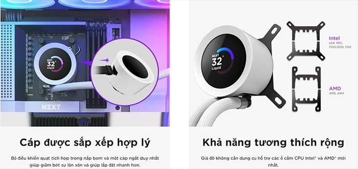 TNC Store Tản Nhiệt Nước NZXT Kraken Plus 240 RGB V2 White