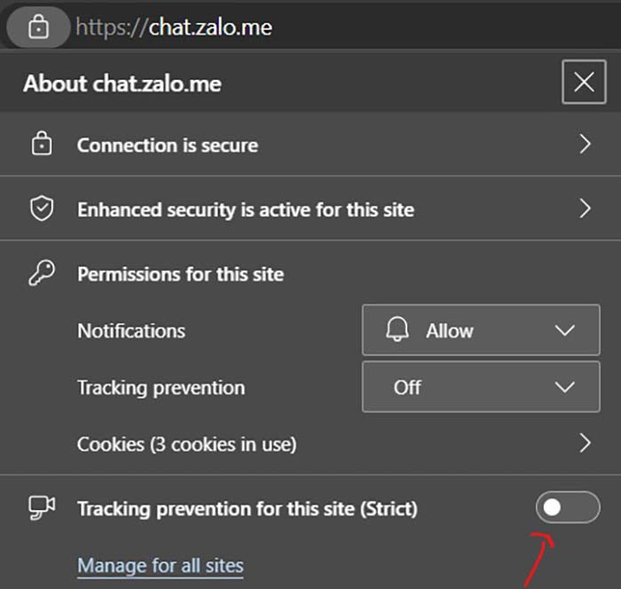 TNC Store Cách Khắc Phục Lỗi Không Truy Cập Zalo Web Trên Edge