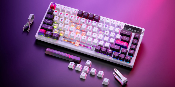 TNC Store Bàn Phím Cơ Asus Rog Azoth X (Wireless/ OLED LCD/ NXSWV2/ US/ PBT/ Trắng)