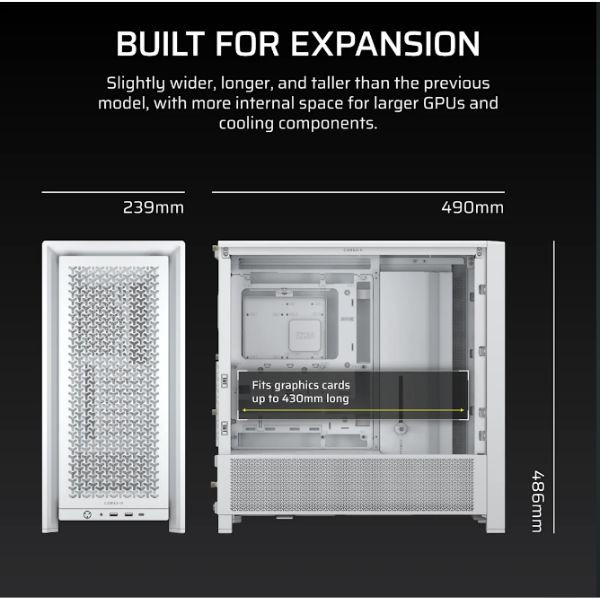 TNC Store Vỏ Case Corsair FRAME 4000D Mid-Tower White
