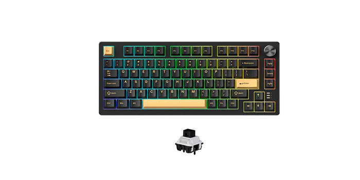 TNC Store Bàn Phím Cơ Gaming DAREU EK75 Pro Black-Golden, Cloud Switch