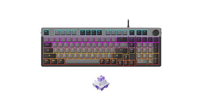 TNC Store Bàn Phím Cơ Gaming DAREU EK98L Grey-Black (Multi-LED)