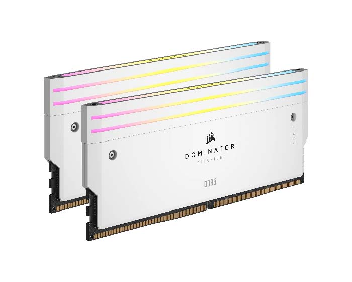 TNC Store RAM Corsair Dominator Titanium RGB 64GB (32GBx2) DDR5 Bus 6000MHz White (CMP64GX5M2B6000C30W)