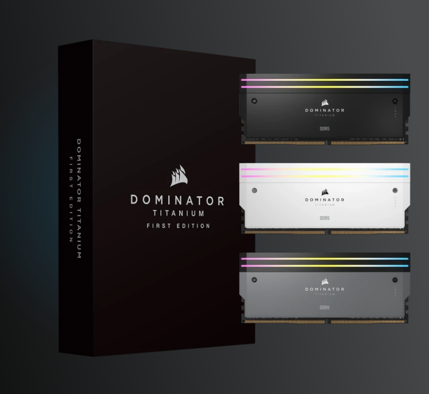 TNC Store RAM Corsair Dominator Titanium RGB 64GB (32GBx2) DDR5 Bus 6400MHz (CMP64GX5M2B6400C32)