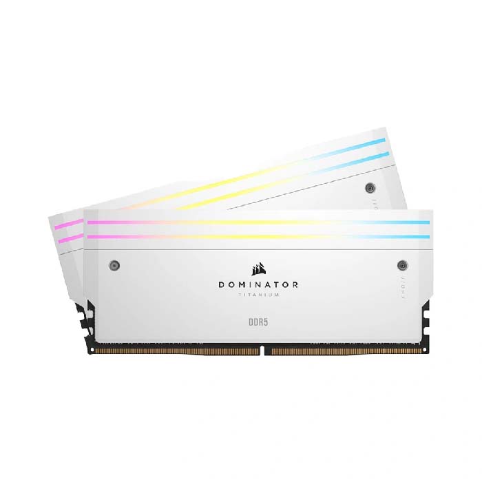 TNC Store RAM Corsair Dominator Titanium RGB 64GB (32GBx2) DDR5 Bus 6600MHz White (CMP64GX5M2X6600C32W)