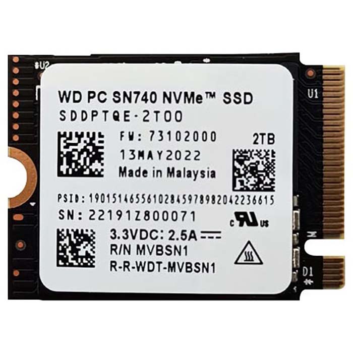 TNC Store Ổ Cứng SSD Western Digital SN740 2TB PCIe Gen4 x4 NVMe M.2 2230 SDDPTQD-2T00