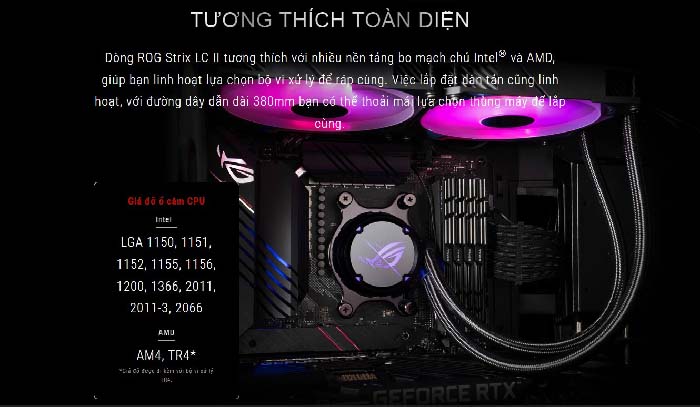 TNC Store Tản Nhiệt Nước AIO ASUS ROG STRIX LC III 240 ARGB - Đen