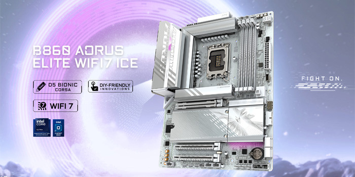 TNC Store Bo Mạch Chủ Gigabyte B860 AORUS ELITE WIFI7 ICE - Màu Trắng