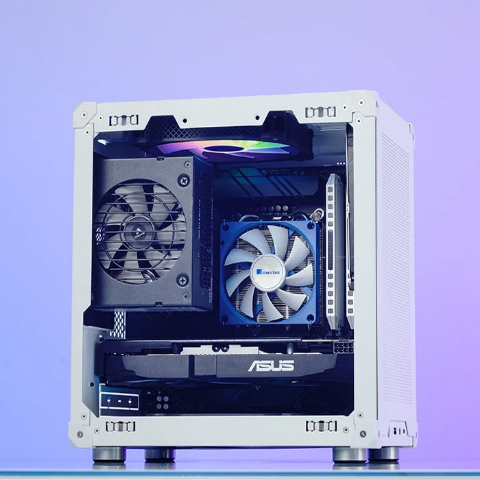 TNC Store Vỏ Case Jonsbo C6 Max White (Mini Tower/ M-ATX/ Trắng)