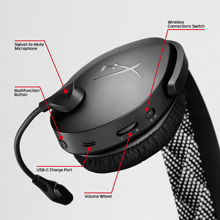 TNC Store Tai Nghe HP HyperX Cloud Jet Wireless Black (AJ0T1AA)