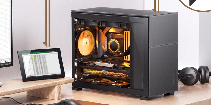 TNC Store Vỏ Case Jonsbo D31 MESH SC Black (Mini Tower/ Đen/ Màn Hình Phụ 8'')