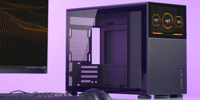 TNC Store Vỏ Case Jonsbo D31 MESH SC Black (Mini Tower/ Đen/ Màn Hình Phụ 8'')