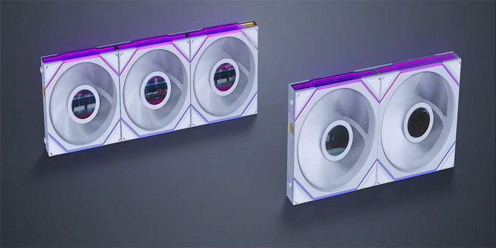 TNC Store Quạt Tản Nhiệt Lian-Li UNI Fan TL Wireless LCD 120 Reverse Triple White (12RTLLCD1W3W)