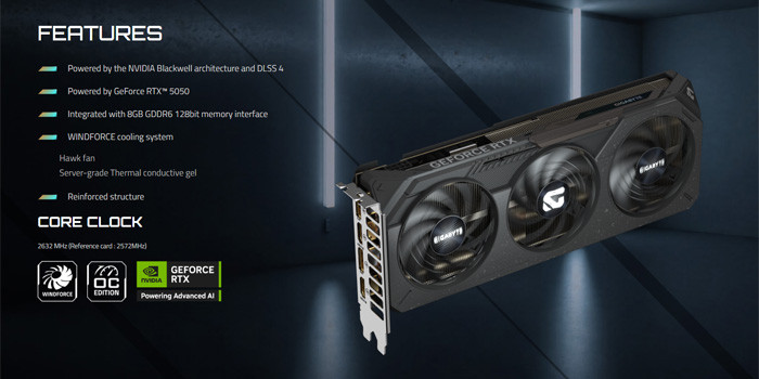 TNC Store Card Màn Hình Gigabyte GeForce RTX 5050 GAMING OC 8G (GV-N5050GAMING-OC-8GD)