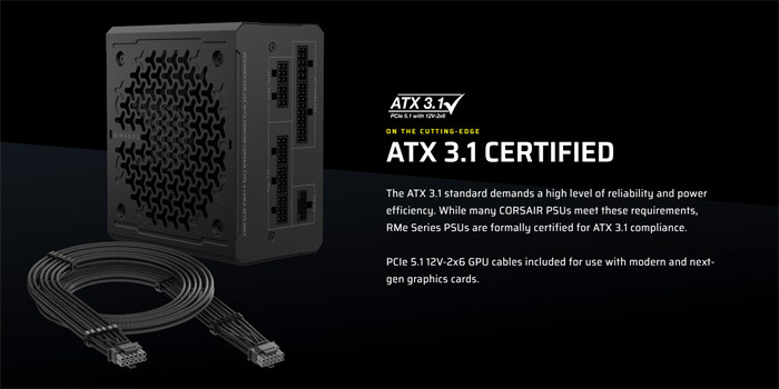 TNC Store Nguồn Corsair RM850e ATX 3.1 Cybenetics Gold - Full Modul (CP-9020296-NA)