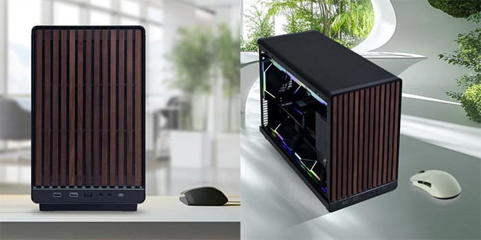 TNC Store Vỏ Case Lian Li DAN-A3 Black M-ATX Glass, Wooden Panel (A3X-WDG)