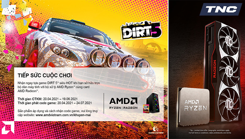 NHẬN NGAY TỰA GAME DIRT 5™ SIÊU HOT CÙNG AMD!