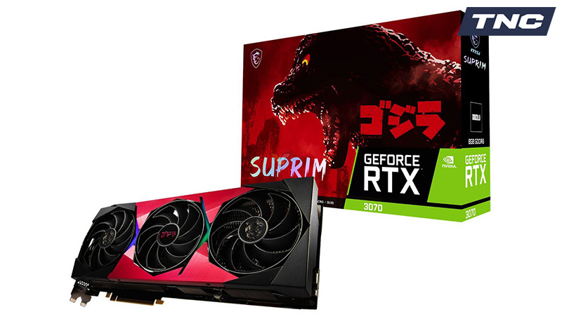 MSI ra mắt card đồ hoạ RTX 3070 SUPRIM SE GODZILLA phiên bản LHR cực ngầu - Game thủ có thể mua dễ dàng trên Amazon!