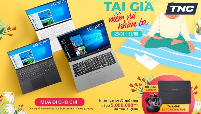 Mua laptop LG gram: Nhận ngay bộ quà tặng trị giá 5.000.000 đồng!