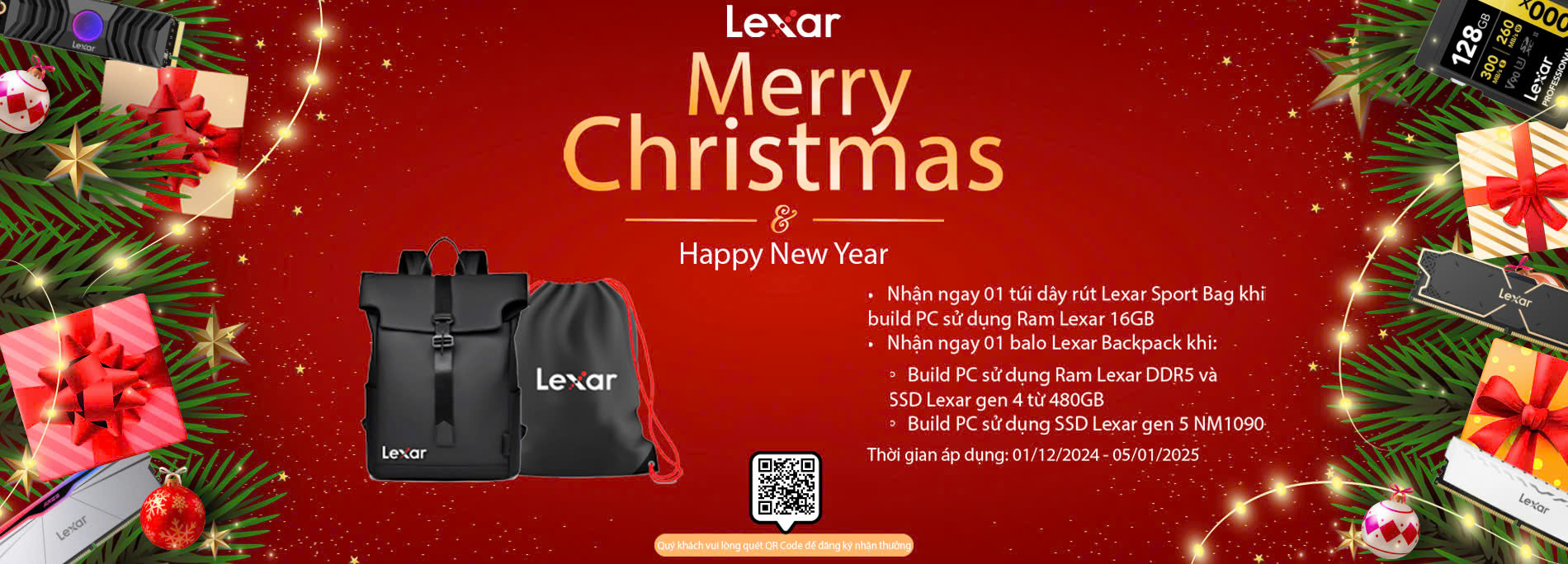 Chương Trình Khuyến Mãi Lexar Merry Christmas Happy New Year