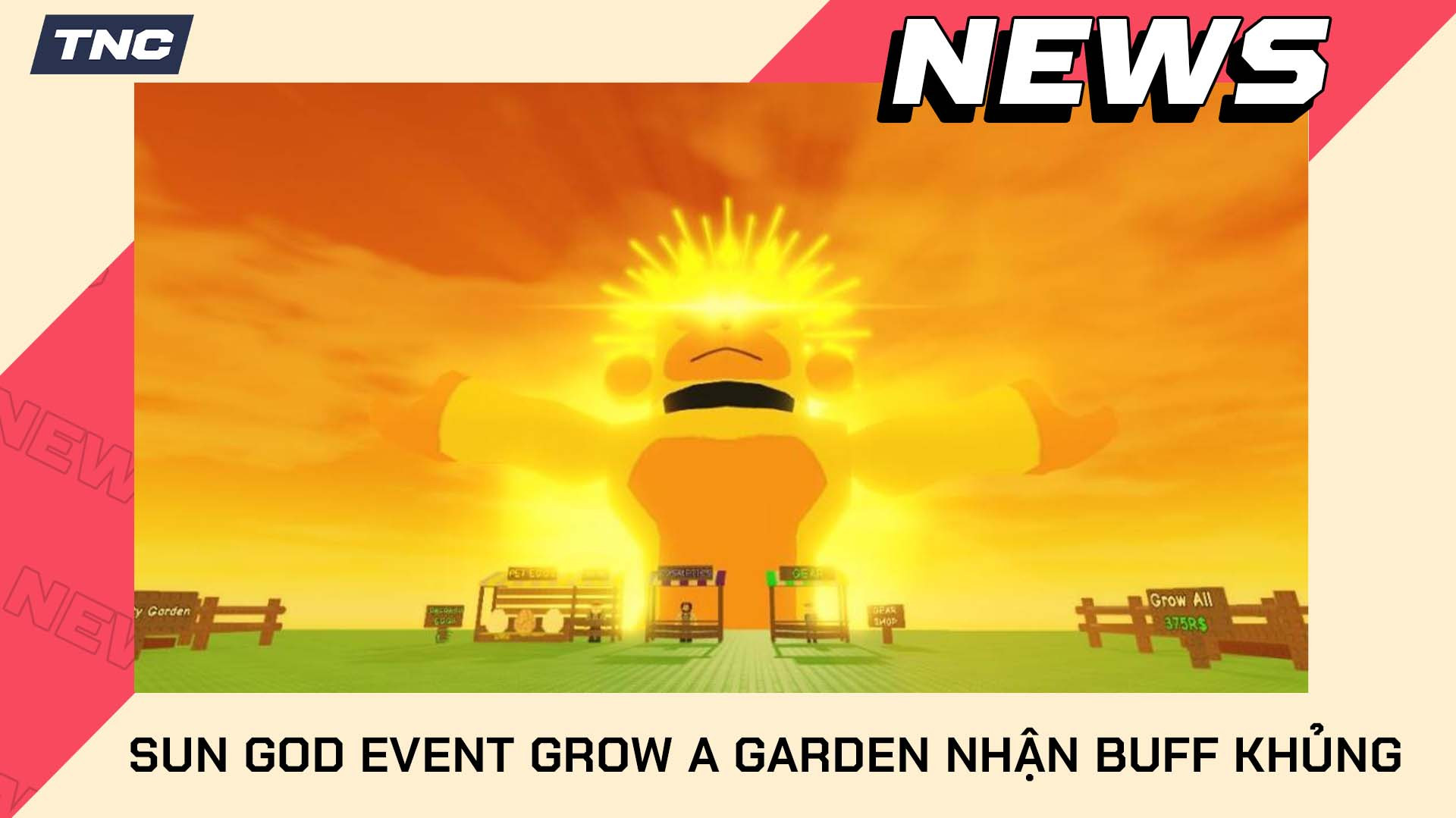 Sun God Event Grow a Garden Nhận Buff Khủng Dawnbound