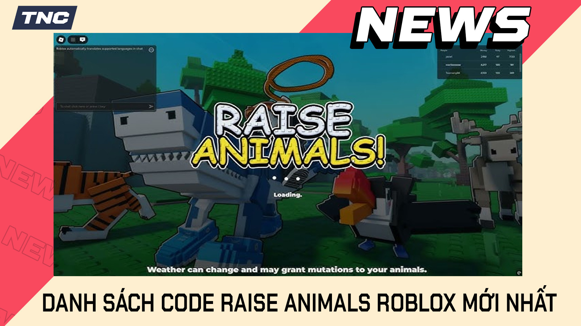 Danh Sách Code Raise Animals Roblox Mới Nhất (Tháng 10, 2025)